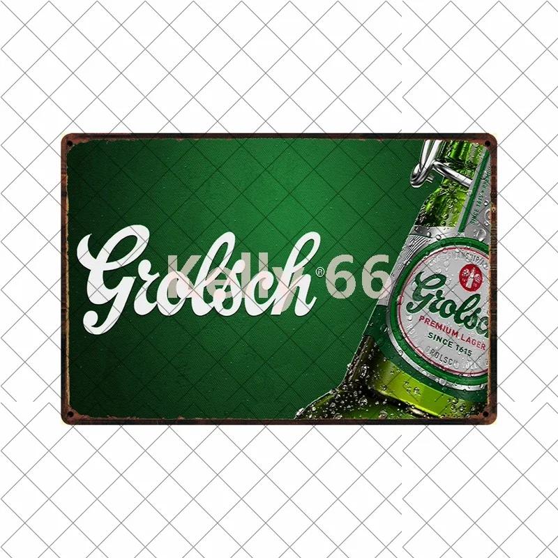 [Kelly66] Grolsch Herfst Bok Bere Rece Aici Artă din tablă Placă metalică Decor pentru casă Pictură 20*30 CM Mărime Dy221