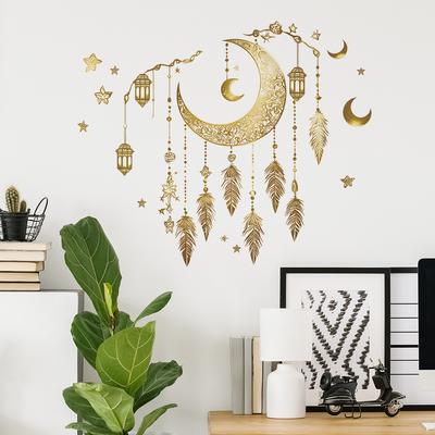 Lampadario Piuma di Luna del Medio Oriente Lampadario Camera da Letto Soggiorno Studio Decorazioni per la Casa Adesivi Murali