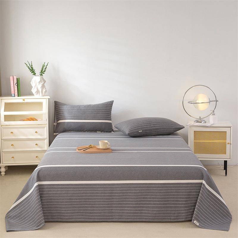 Pure Cotton Thick Bed Sheet Single Piece Bedding Set For Students Dormitory Soft Cool Bed Sheets With Pillowcases 3 Piece Set