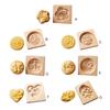 Chinese Traditional Mid-autumn Festival Mooncake Mold 7 Different Pattern Shaped Wood Handmade Moulds for Baking Cookies