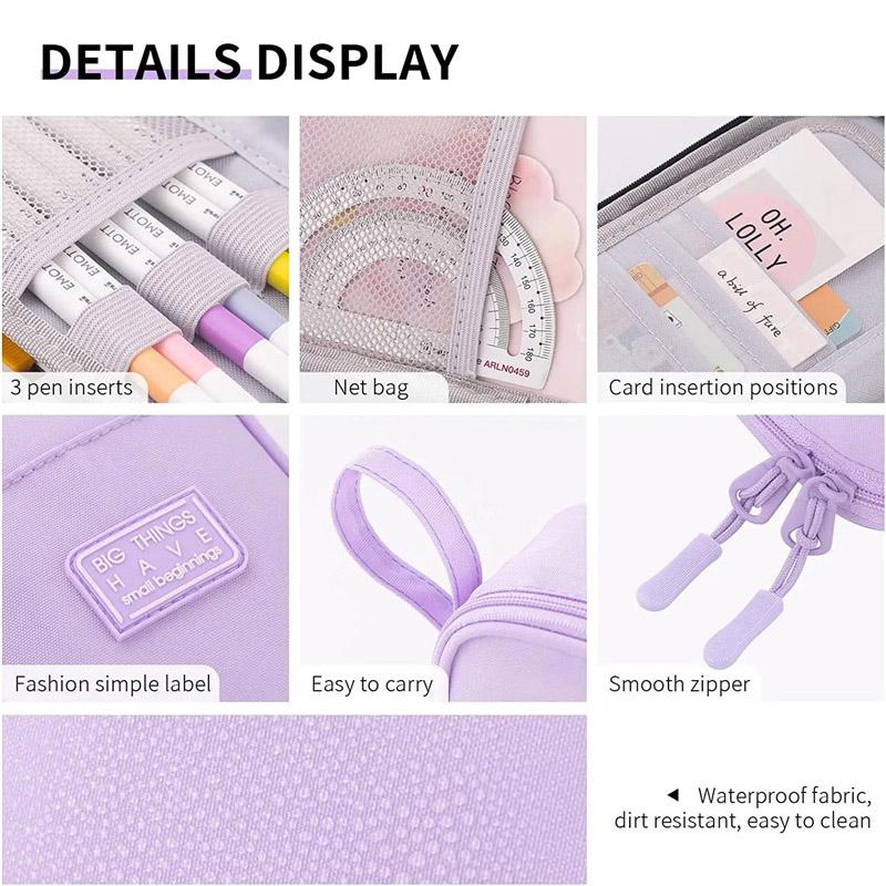 Large Pencil Case for Girls Big Capacity Pencil Pouch Stationery Organizer Portable Office Stationery Makeup Bag