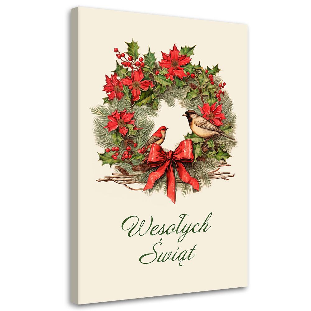 Canvas Print, Merry Christmas Garland
