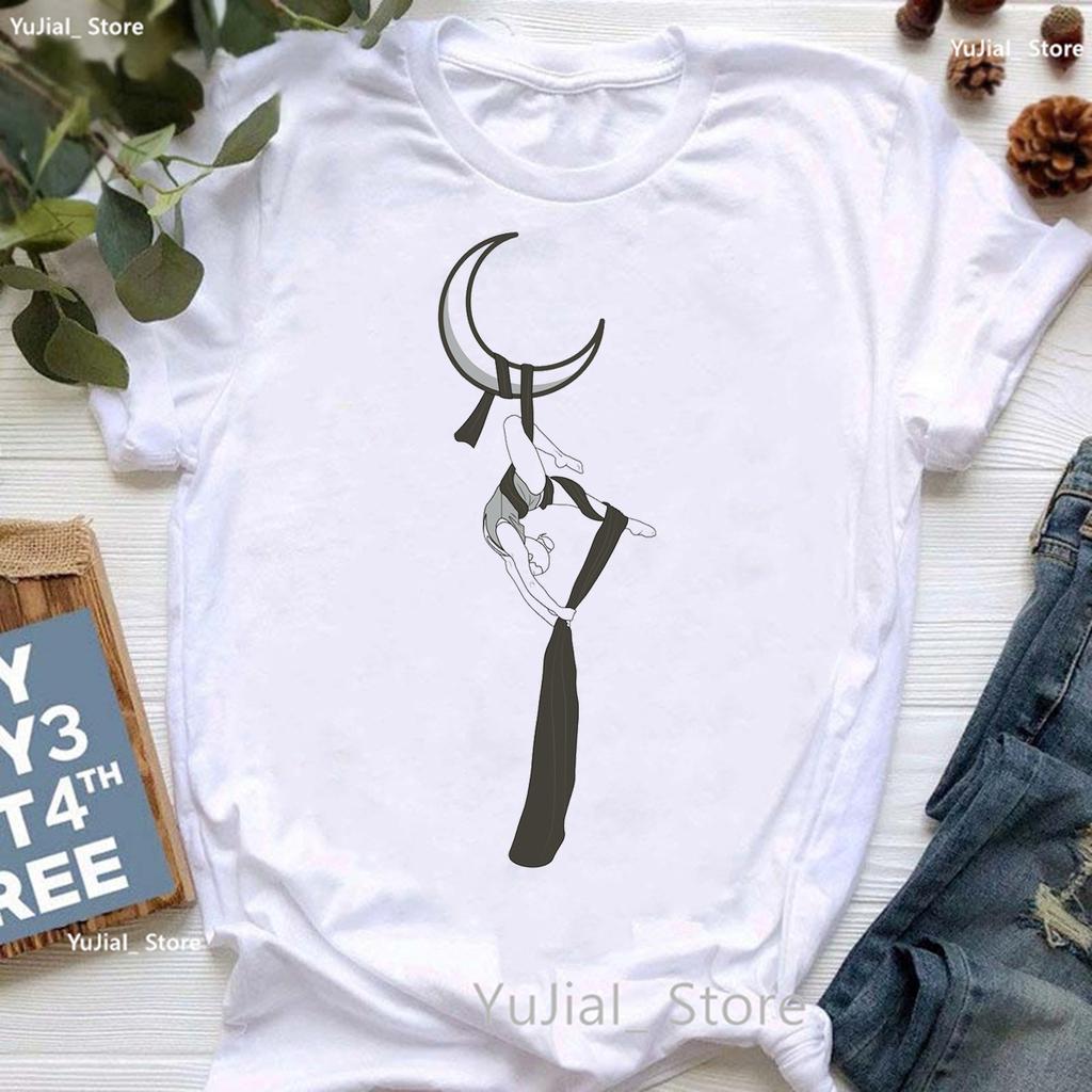 Rainbow Ballet Dancer Print T Shirt Girls Gymnast Lover Tshirt Unisex Watercolor Flowers Tshirt Femme Summer Short Sleeve Tops