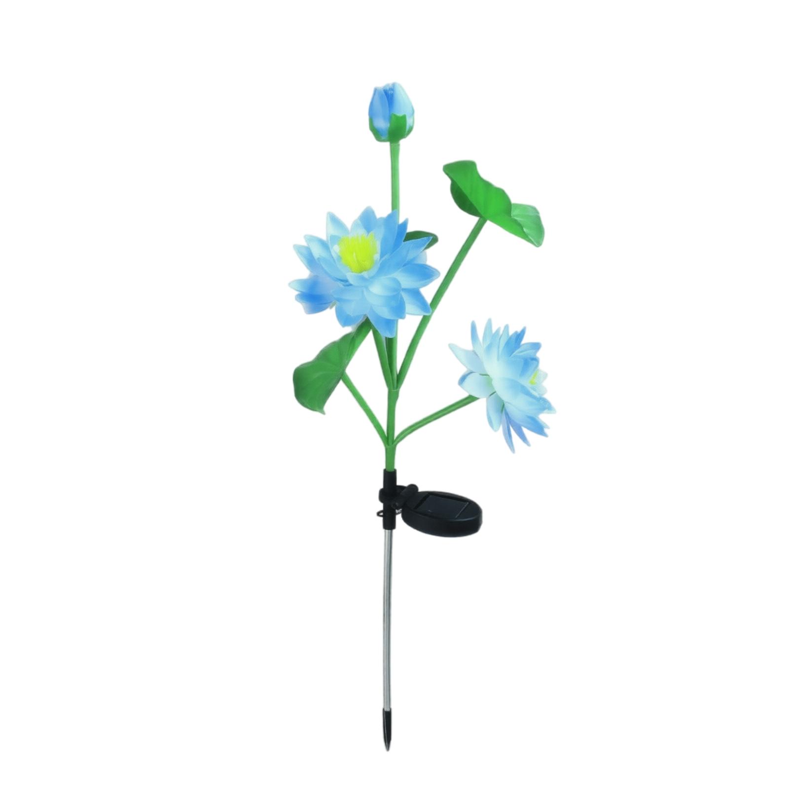 

Solar Powered Artificial Flower Garden Light Outdoor Decorative Stake Lamp for Yard Patio Pathway Lawn Landscape Lighting one size синий