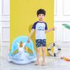 Baby Inflatable Swimming Ring With Sunshade For 1-3 Year Old Boys And Girls Cartoon Pattern Anti-flip Pvc Material Lightweight 580g