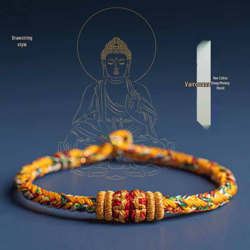 

Браслет из красной веревочки с зодиакальным Драконом Бэнминнянь для женщин - Ручная работа, дизайн с Буддой-хранителем 14CM for 80-95 Jin