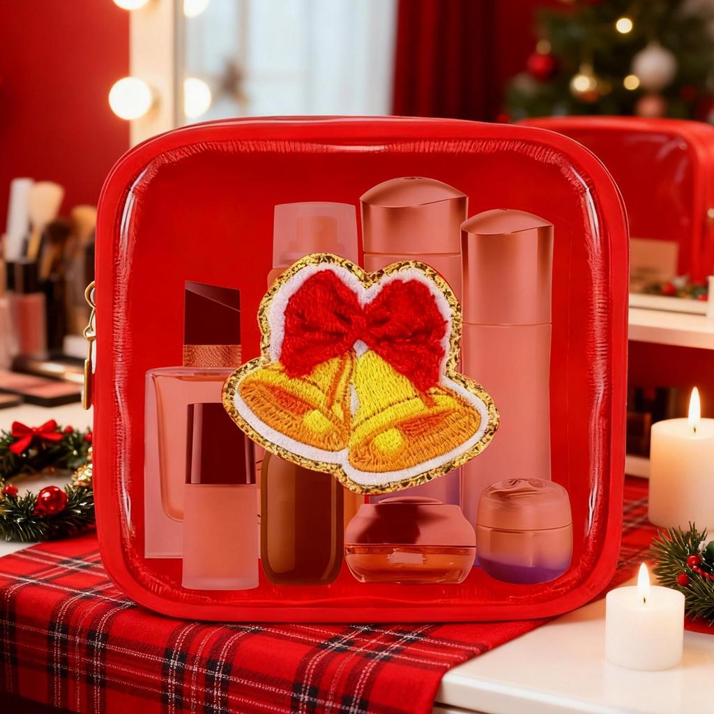 Sac Organisateur de Maquillage avec Fermeture Éclair Organisateur de Rangement de Noël Sac à Toilette de Voyage Pour Femmes Maison Hôtel Camping Voyage d'Affaires