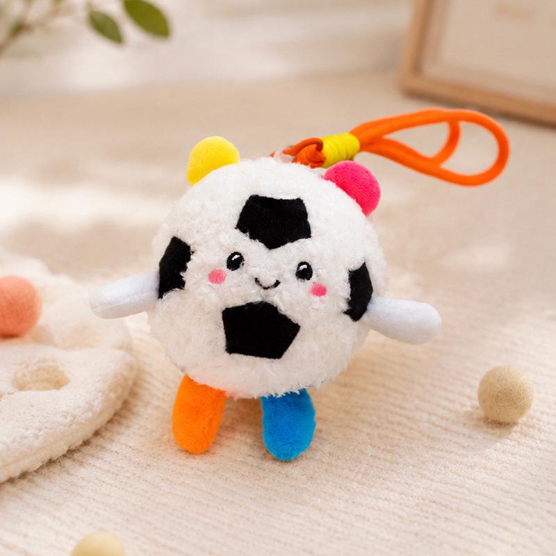 Adorable Soccer Ball Responding Doll Keychain - World Cup Plush Football Pendant Fan Gift