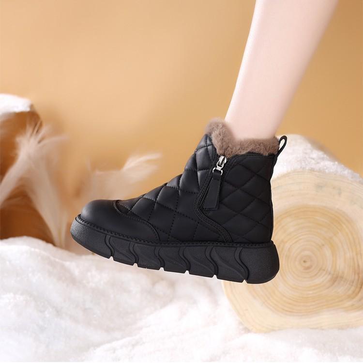 Thick-soled heightening velvet warm waterproof snow boots women's autumn and winter new retro versatile cotton boots