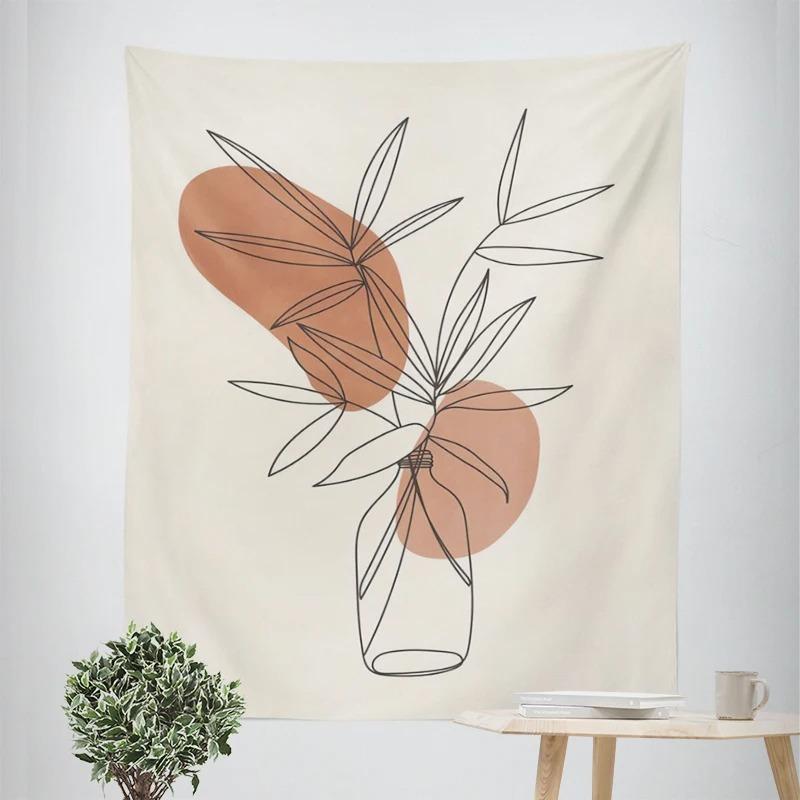 Simple Illustration Style Decorative Tapestry Home Wall Decoration Office Living Room Tapestry