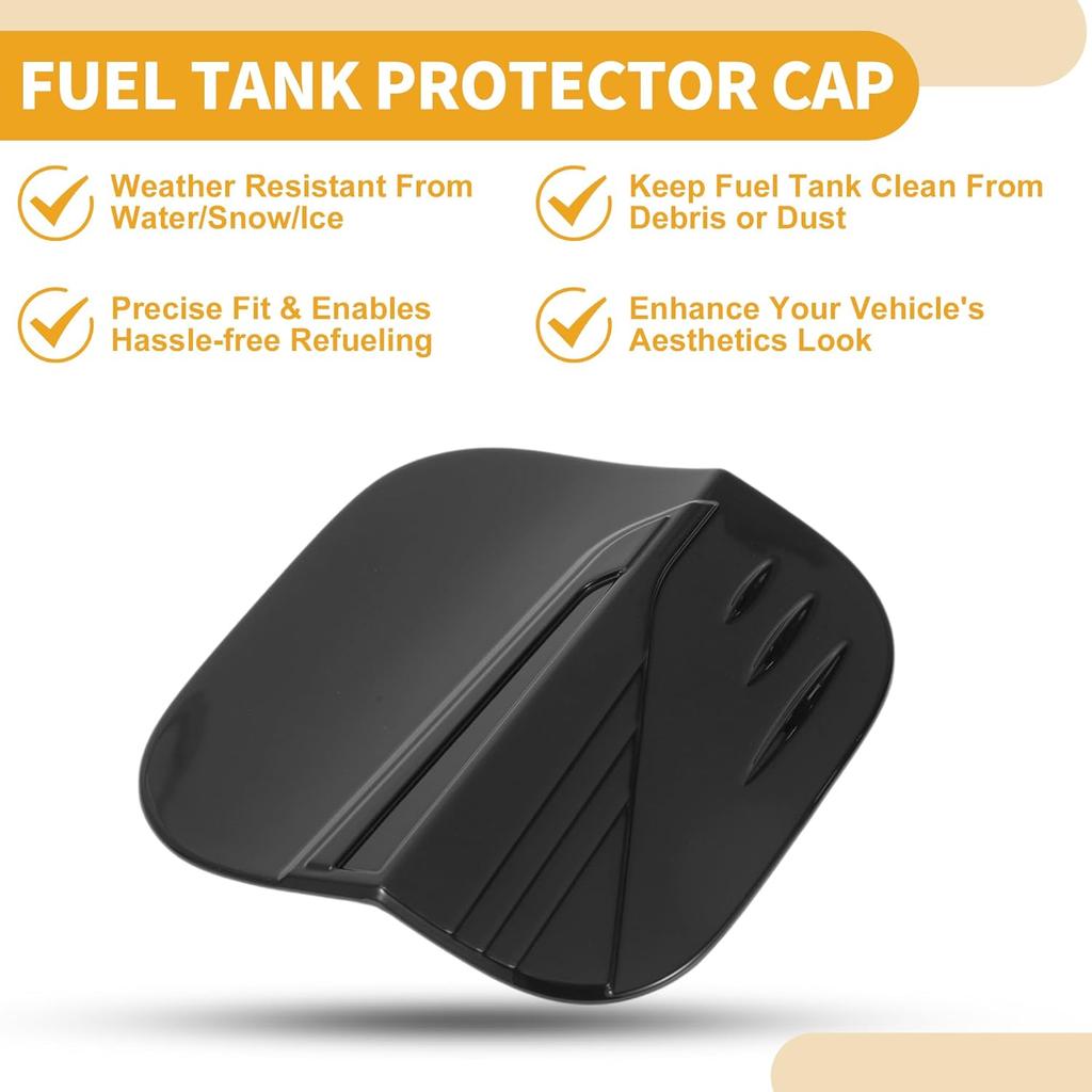 Fuel Tank Door Cap for Honda Civic 2022-2025 Fuel Filler Flap Cover Adhesive Type Glossy Black ABS Fuel Filler Door Gas Cap