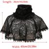 Gothic Ruffled Collar Capelet Cosplay Pullover Victorian Collar Lapel Medieval Cosplay Victorian Ruffled Lace Collar
