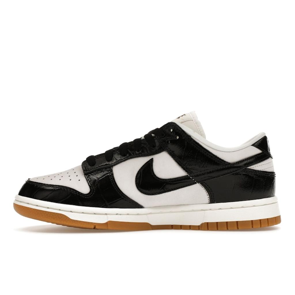 Nike Dunk Low LX Svart Krokodille Damesneakers Hvit Phantom Sail FJ2260-003