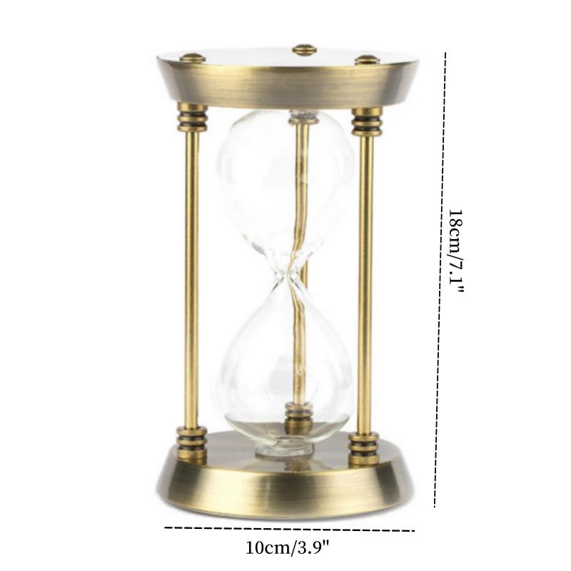 European Retro Empty Hourglass Sand Watch  Metal Sand Glass Timer DIY Home Office Decorations-hold Sand from Beaches and Deserts