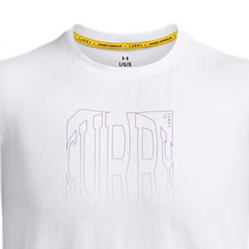 Under Armour Curry Series Basketball Sports Simple Round Neck Vest Men Tops White 1387099-100