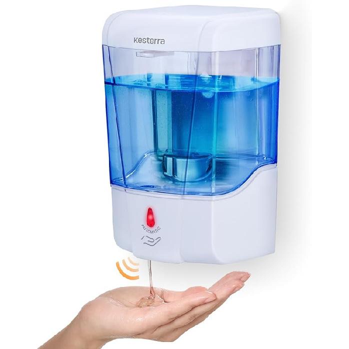 Automatic Soap Dispenser, 21oz/600ml Touchless soap Dispenser, Wall Mounted Plastic Hand Soap Dispenser for Kitchen Bathroom and Commercial, White White 600ml