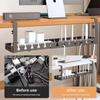 Under Table Storage Rack No Punching Metal Cable Management Tray Home Office Desk Wire Organizer Retractable Power Strip Storage