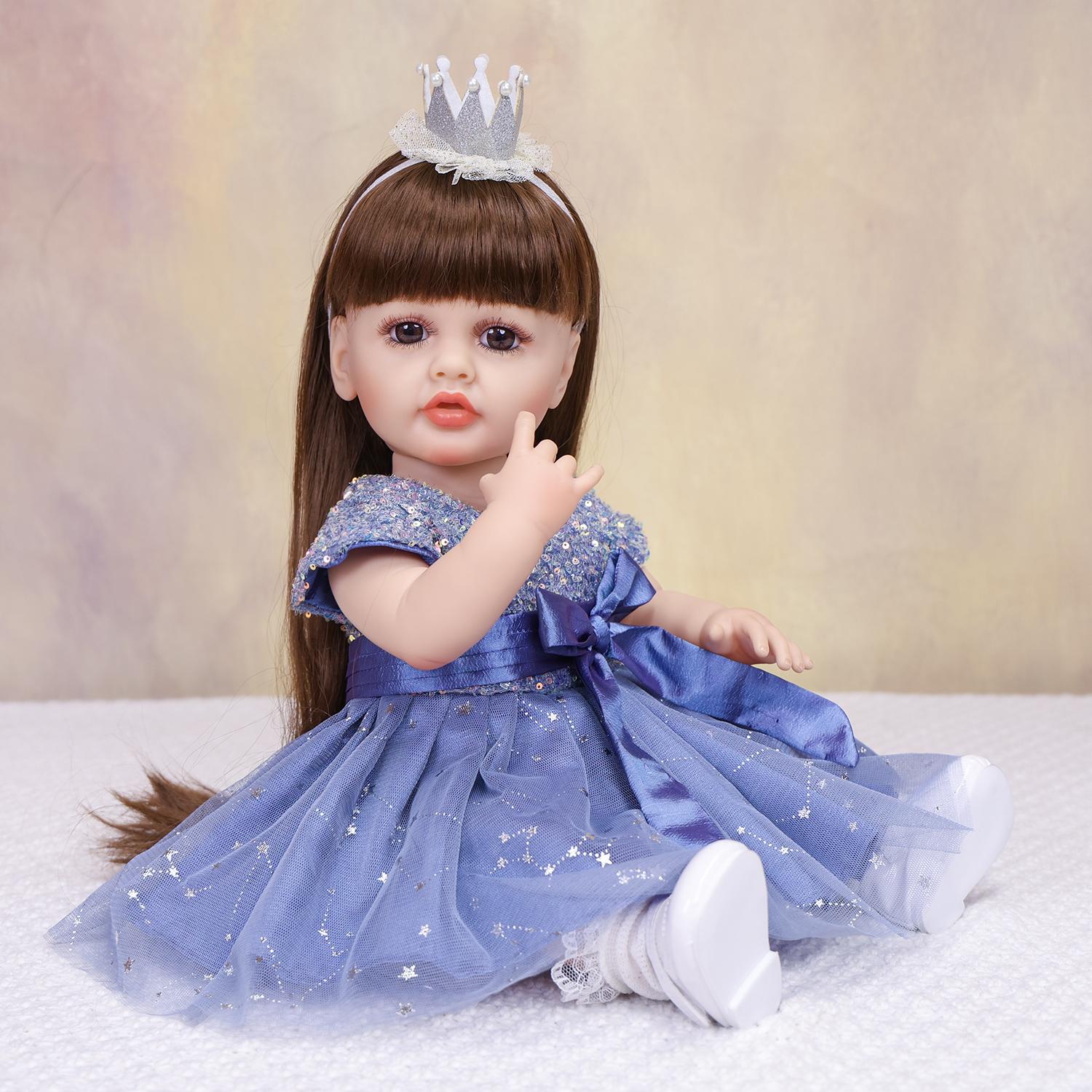 JAUNS 55cm Reborn Boneca Silikona Full