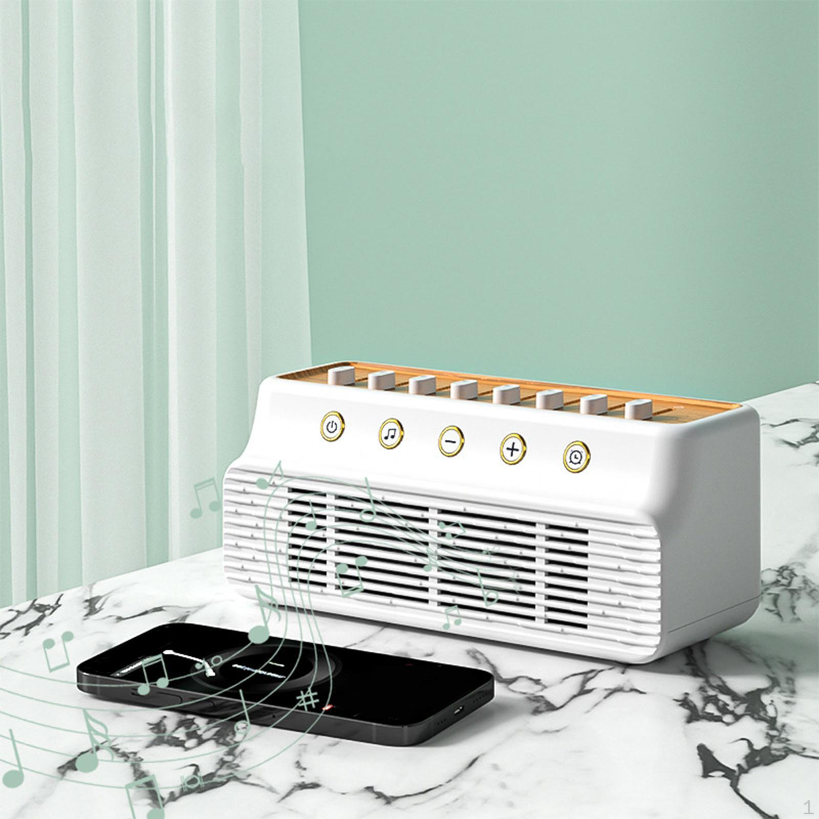 

Portable Cordless Bluetooth Speaker Lightweight Modern Women Girls Gift Mini Small with USB White wood grain