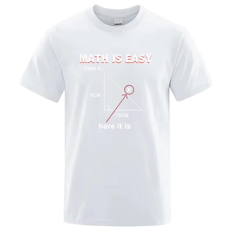 Funny Math T Shirt Unisex High Quality Cotton Blend Geek Nerd Science Graphic Print Summer Short Sleeve Regular Fit Tee Top