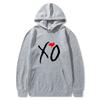 Mens Oversized Hooded Sweatshirt With XO Letter Print Loose Fit Streetwear Casual Top