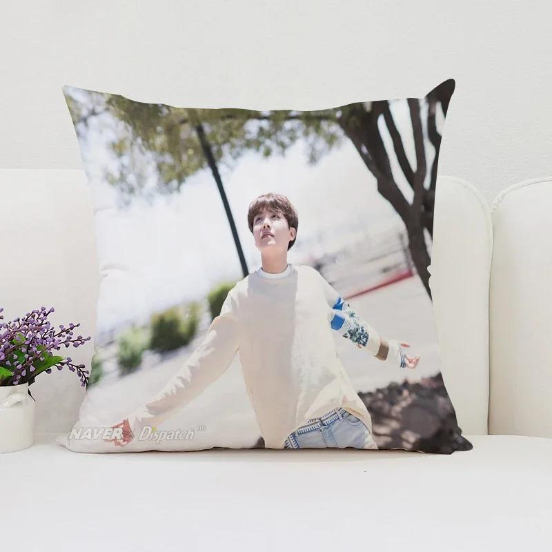 40x40cm Sofa Decoration Cushion Cover J-JHope  Double Sided Printed Pillow Cover Waist Cushion Car Cushion Fans Gifts