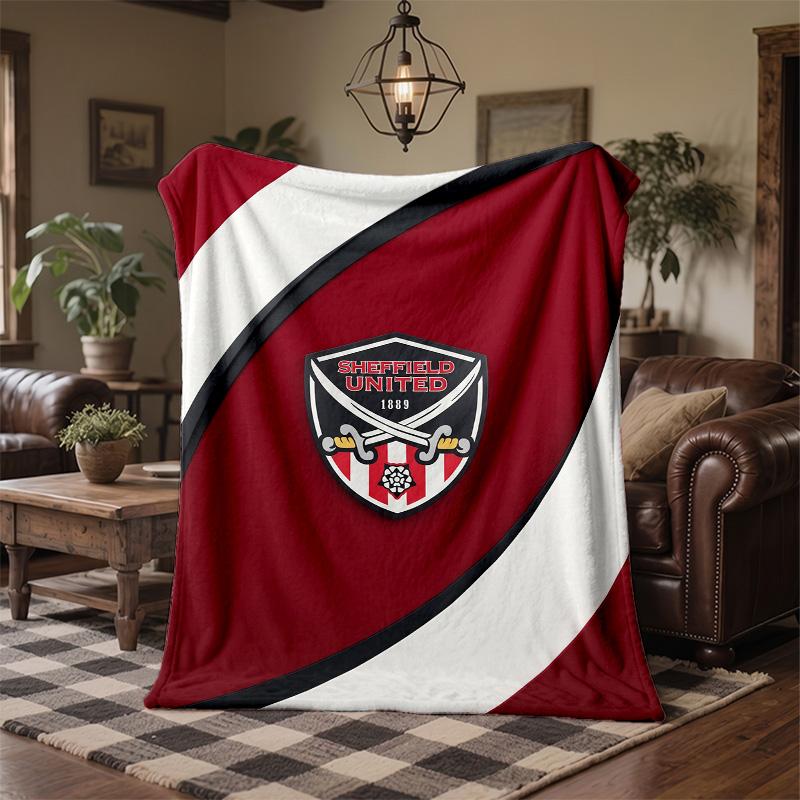 Sheffield United Football Print Flannel Blanket Soft Warm Sofa Bed Throw Blanket For Home Office Bedroom