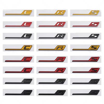 1PC ABS GT C S R Logo Badge Sticker Car Rear Trunk Emblem Decal High-Quality Automotive Styling Accessories