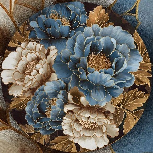 Floral Circular Living Room Coffee Table Carpet Balcony Rocking Chair Hanging Basket Bedroom Bedside Dressing Table Computer Chair Cushion