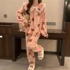 OEING Women's Little Bear Coral Fleece Pajama Set