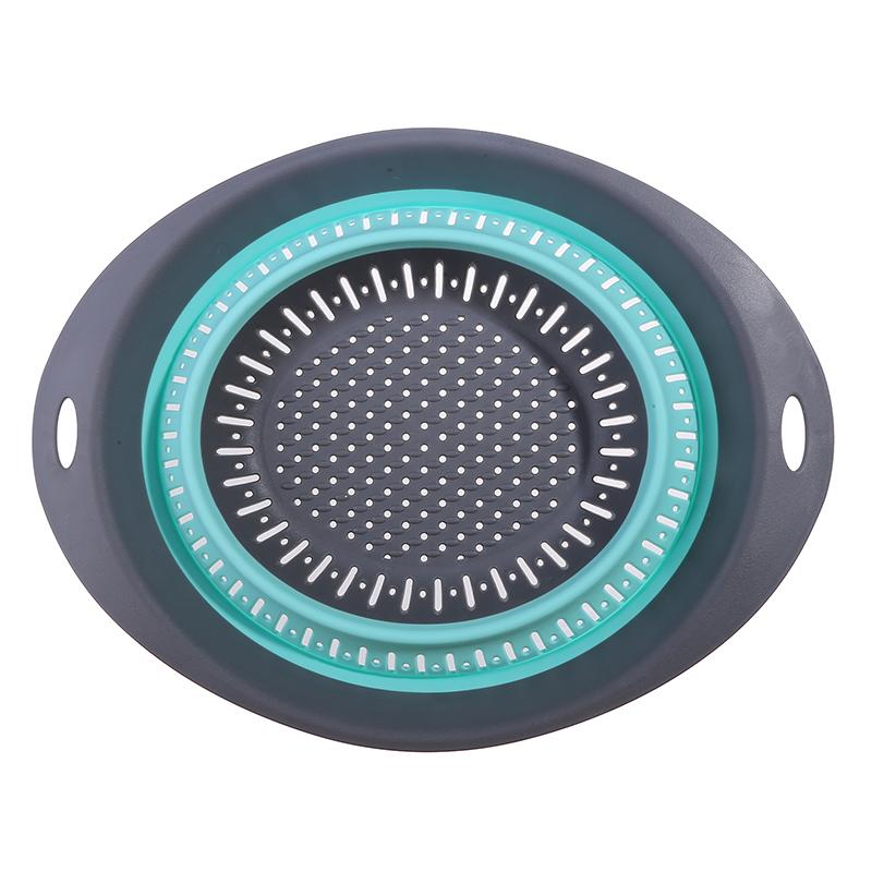 Silicone Kitchen Foldable Storage Basket Collapsible Colander Strainer Fruit Vegetable Drainer Kitchen Draining Filter Organzier