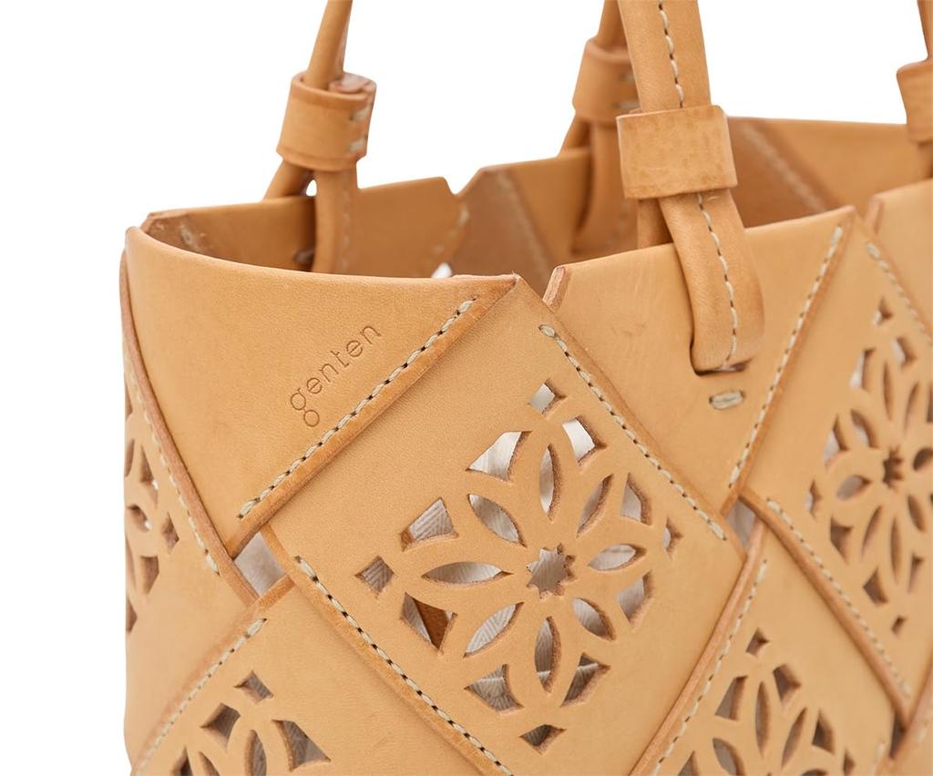 Genten Sascut Basket Natural Beige Women's Handbag,