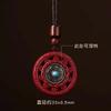 Natural Purple Gold Sand Cinnabar Pendant Necklace for Men and Women, Six-character Mantra Rotating Prayer Bead Pendant, Auspicious Amulet for Peace