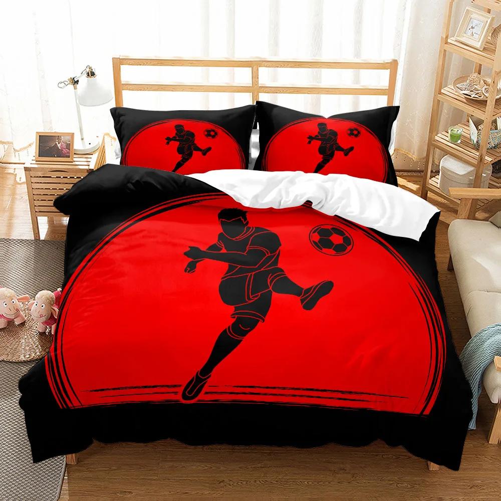 

Passionate Soccer Ball Duvet Cover Set King Queen Double Full Twin Single Size Boys Bed Linen Set Cover With Pillowcase Custom EU single(135x200cm)