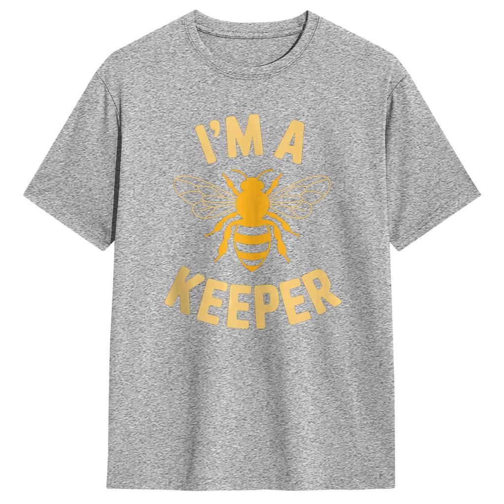 IM A Keeper Bee Beekeeper Pun Honey Lover Mens T Shirts Cool Tee Shirt Short Sleeve Round Collar TShirt Cotton Classic Clothes