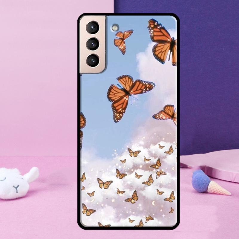 Butterfly Sky Phone Case For Samsung Galaxy S25 Ultra S24 S23 Ultra S9 S10 S20 S21 S22 Plus S24 FE Cover