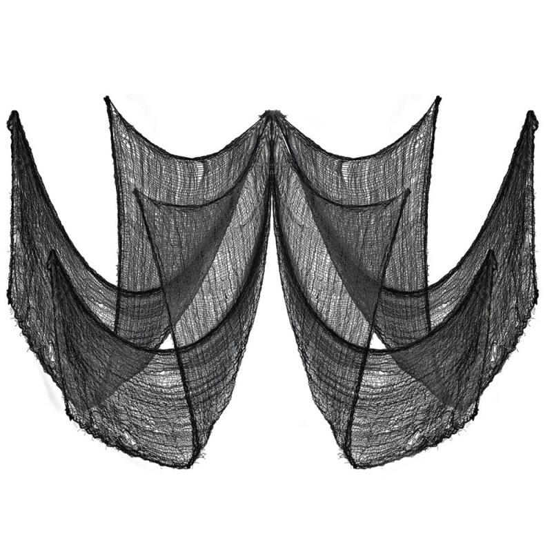 5/1PCS Halloween Black Gauze Horror Haunted Houses Decor Black Creepy Cloth Party Home Doorway Wall Gauze Terror Scene Props
