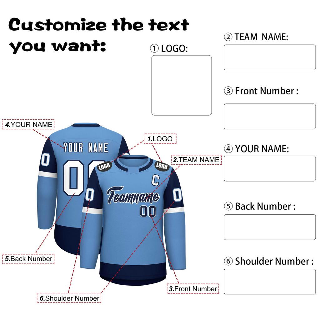 Customizable Ice Jersey Personalized Team & Number, Breathable Fabric, Unisex Adult Sizes