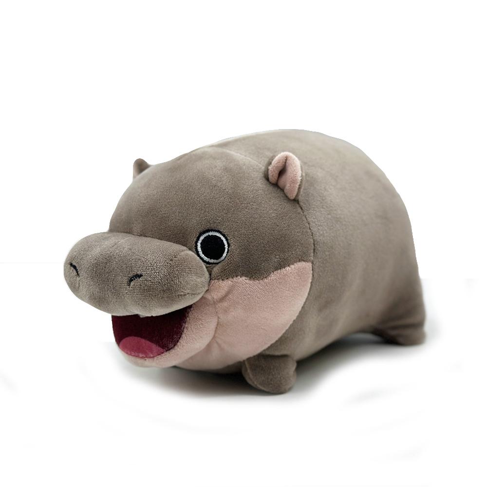 Moo Deng Pygmy Hippo 22CM Plush Doll Stuffed Toy Animal Hug Pillow Back Cushion Kids Toy Girl Boy Gift