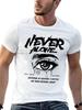 Never Alone Letter & Eye Grafik T-Shirt, Streetwear Motivations-T-Shirt für Herren