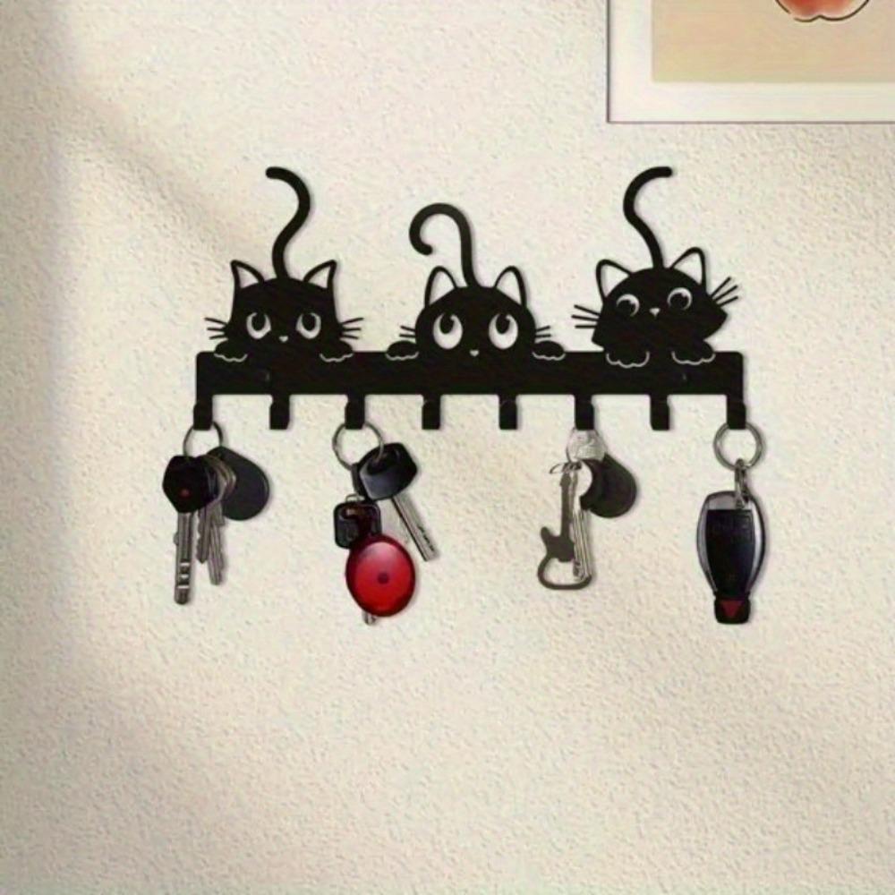 Wall Mount Cat Key Holder Festive Home Decor Utility Hooks