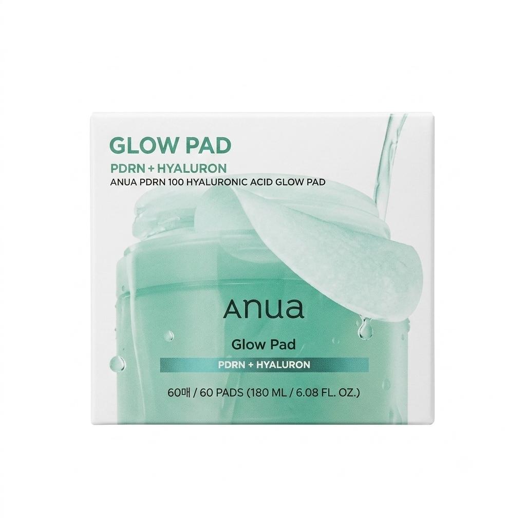 Anua PDRN 100 Hyaluronic Acid Glow Pad 60 Pads 180ml | Dual-Sided Gel Toner Pads | Korean Skincare