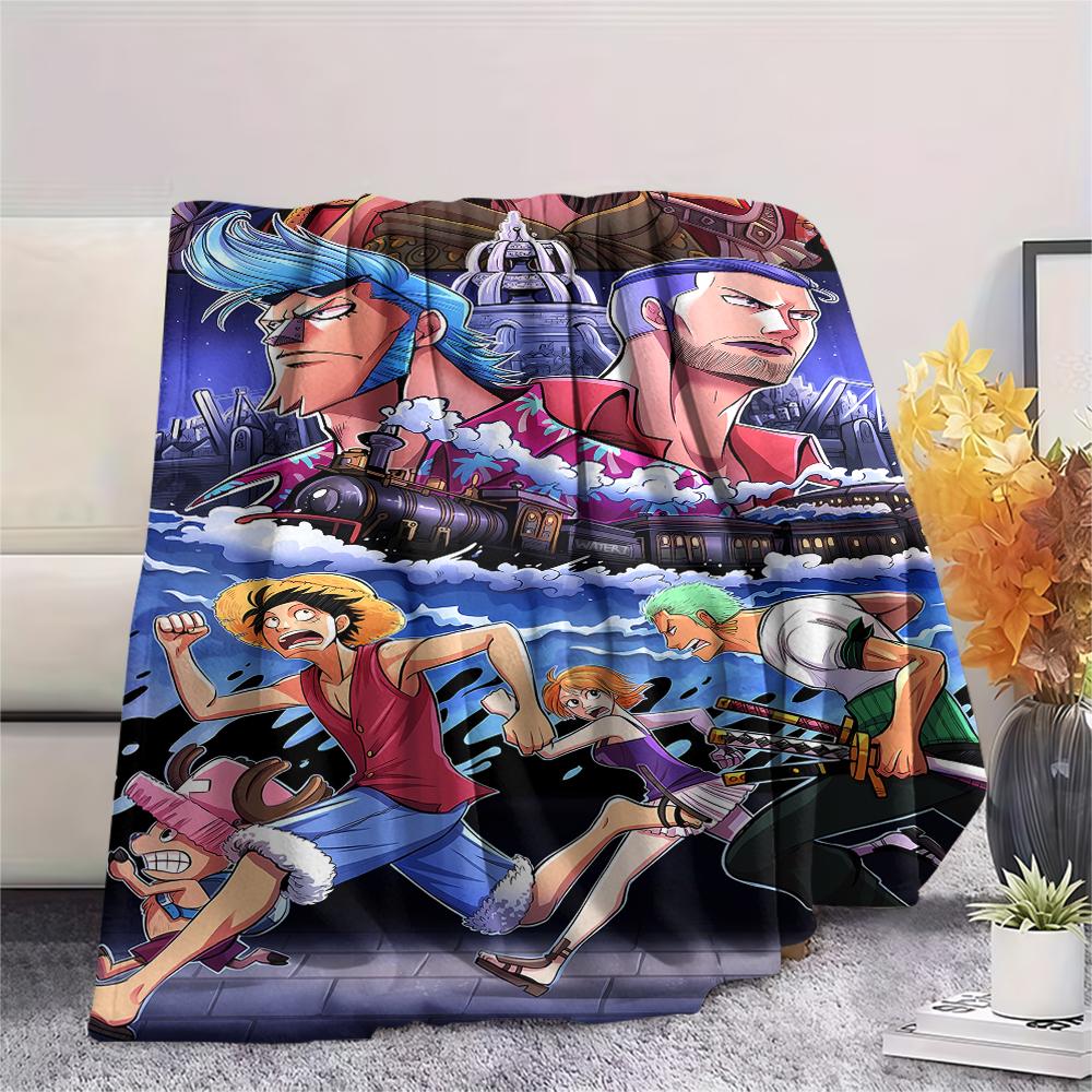 One Piece Character Print Flannel Blanket,High Quality Comfortable for All Seasons,Home Decor,Warmth and Comfort,Perfect for Christmas Gifts