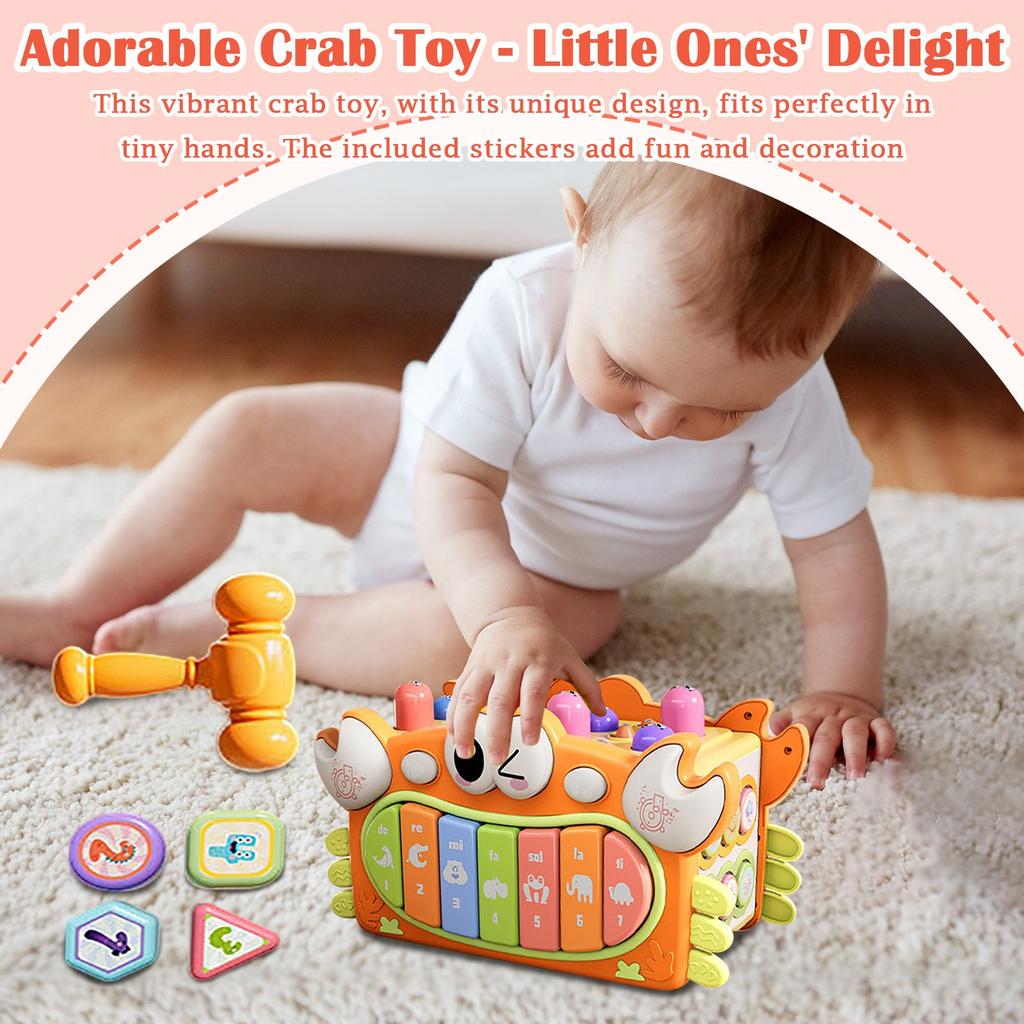 The Crab Hexahedron Educational Music Toy Features Multi-functional Lights Like Stars The Seabed, And The Music Piano Will Make You Happy And Joyful.