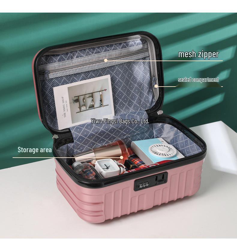 16" Women's Carry-on Makeup & Toiletry Bag with Lock - Large Capacity, Lightweight, Waterproof Organizer.