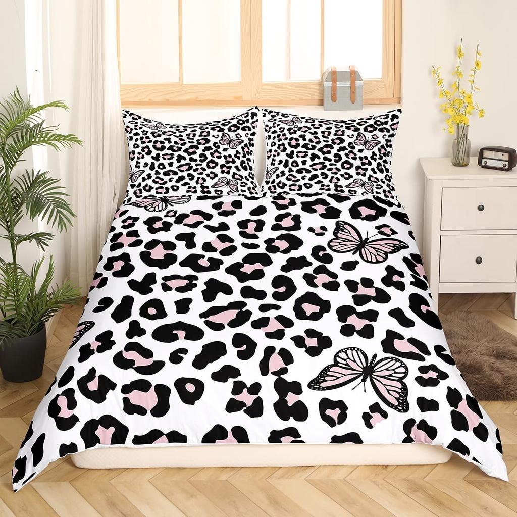Brown Leopard Cheetah Printed Duvet Cover for Kids Teen Boys Girls Man Women Bedroom Decor Africa Wild Animal Theme Bedding Set