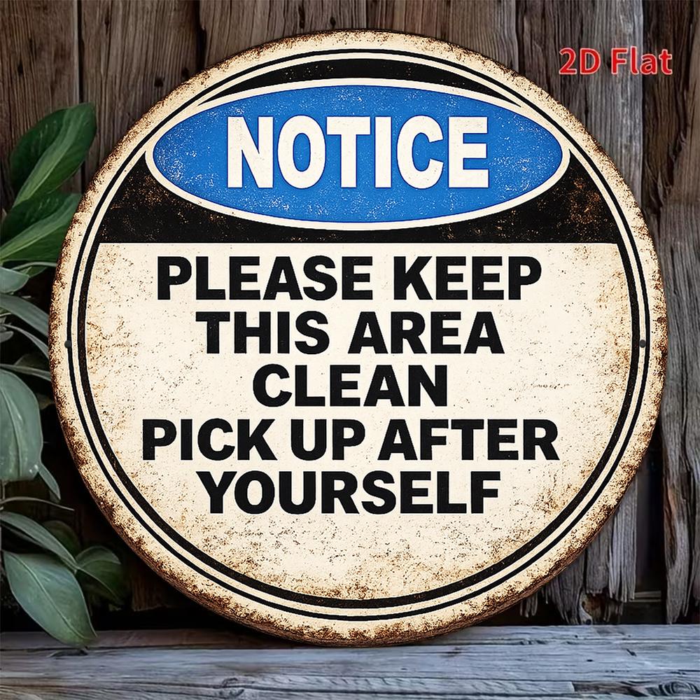D Flat Vintage D Flat Round Sign Featuring a Bird Theme a Humorous Piece of Rustic Metal Wall Art Perfect for Decoratin