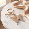 Yousheng Keychain Pendant Sparkling Rhinestones Butterfly Charm Key Chain with Lobster Clasp Electroplated Key Holder Bag