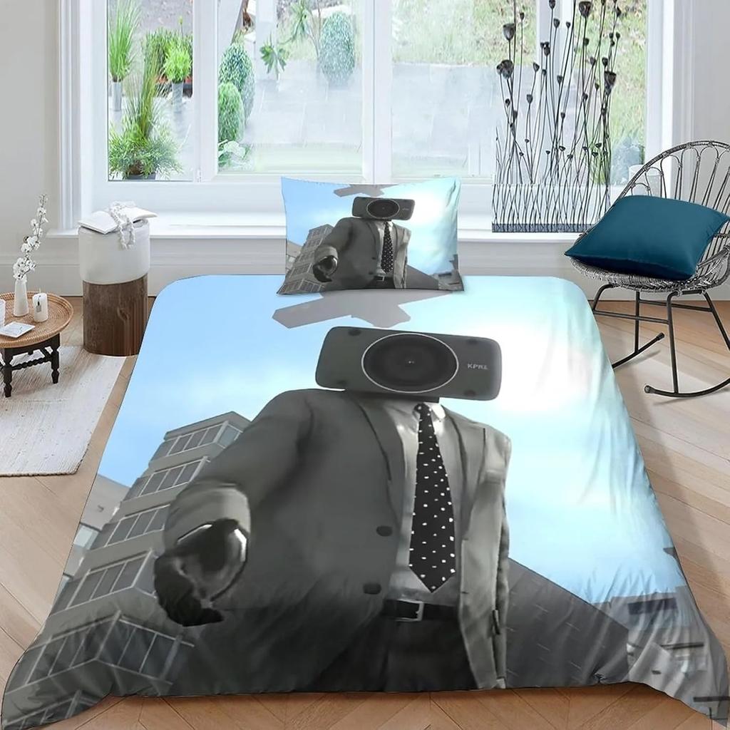 Game Skibidi Toilet Duvet Cover Pillowcase Bedding Set Adult Boys Girls Bedroom Decoration Children Gift Single Double Size