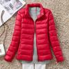 Womens Lightweight Packable Down Jacket Thin Short Puffer Coat With Stand Collar Slim Fit